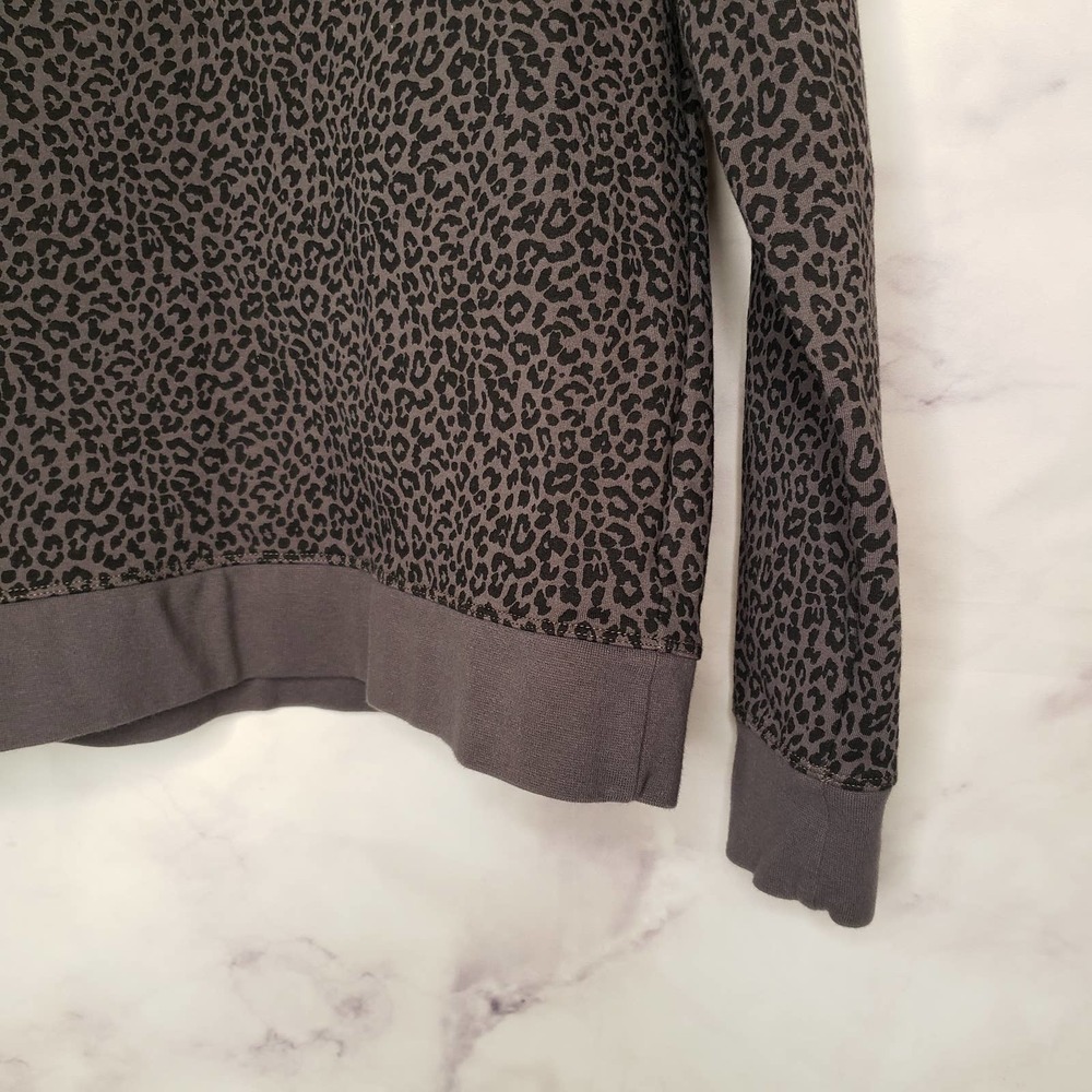 J.Crew Factory Gray Leopard Print Cotton Terry Sw… - image 3